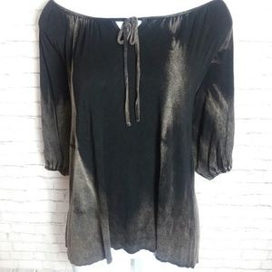 URBAN X mocha tie dye stretchy peasant blouse